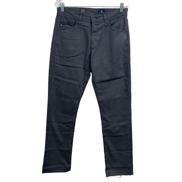 AG Adriano Goldschmied Everett Pants Slim Straight Raw Hem Gray Men Size 30Wx31L - Picture 1 of 7